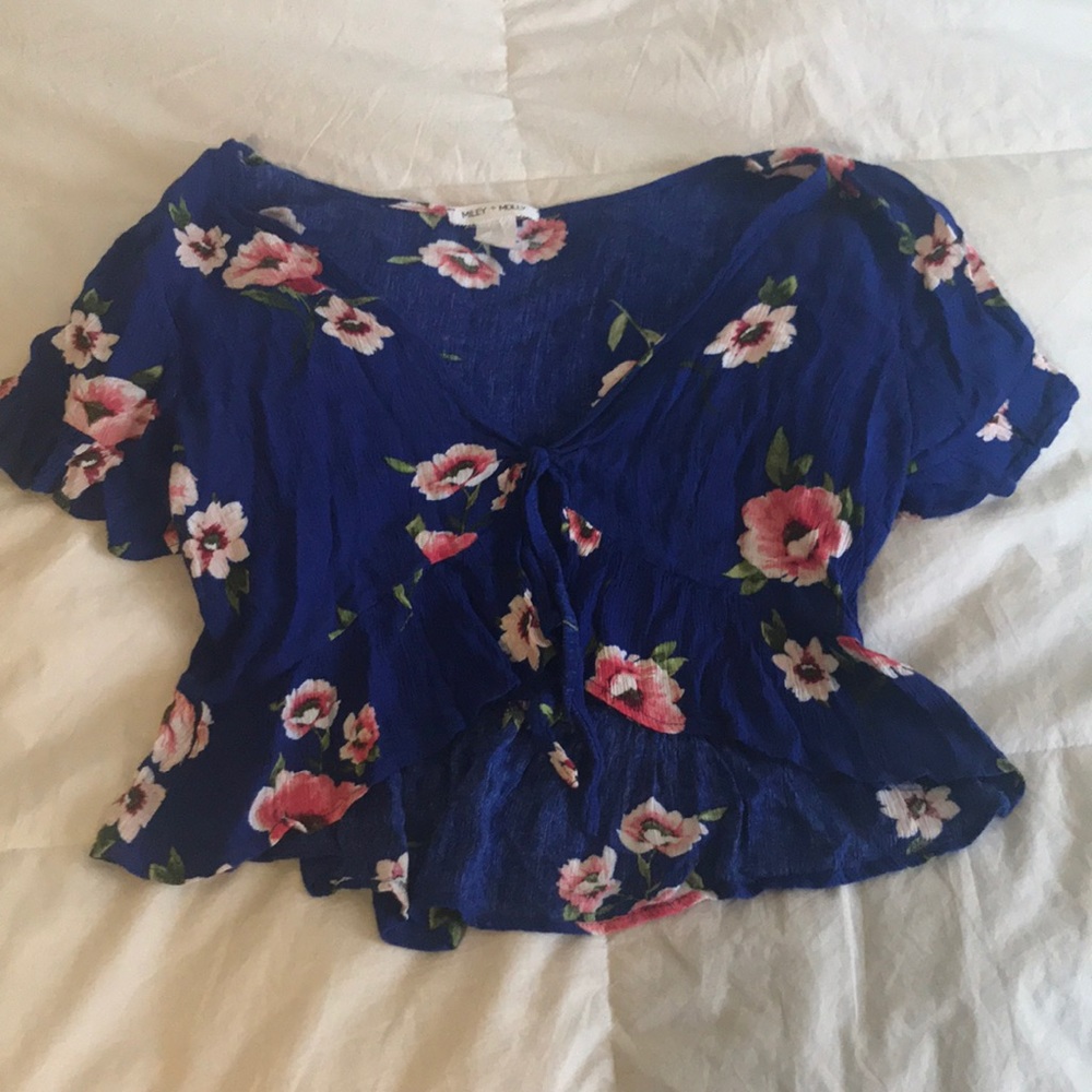 Cropped Floral Blouse